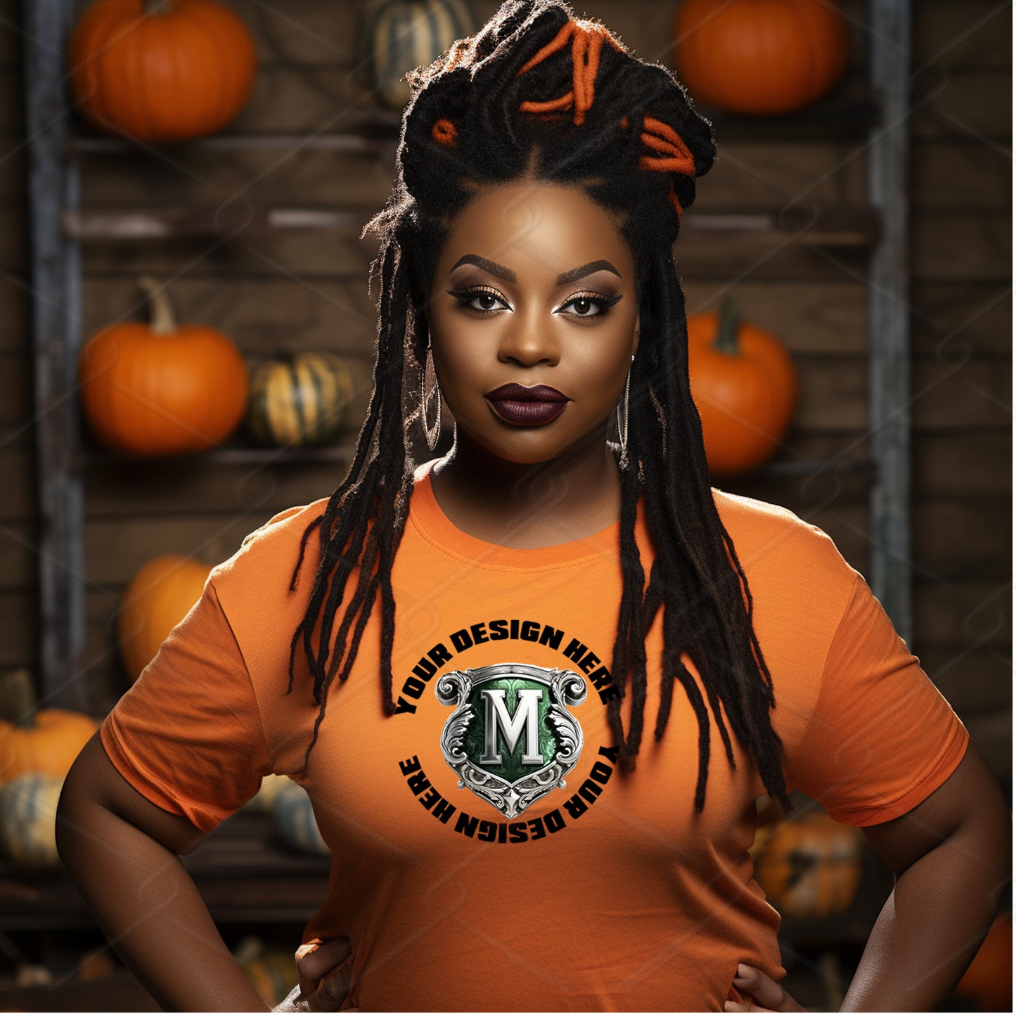 Orange TShirt Model Mockup