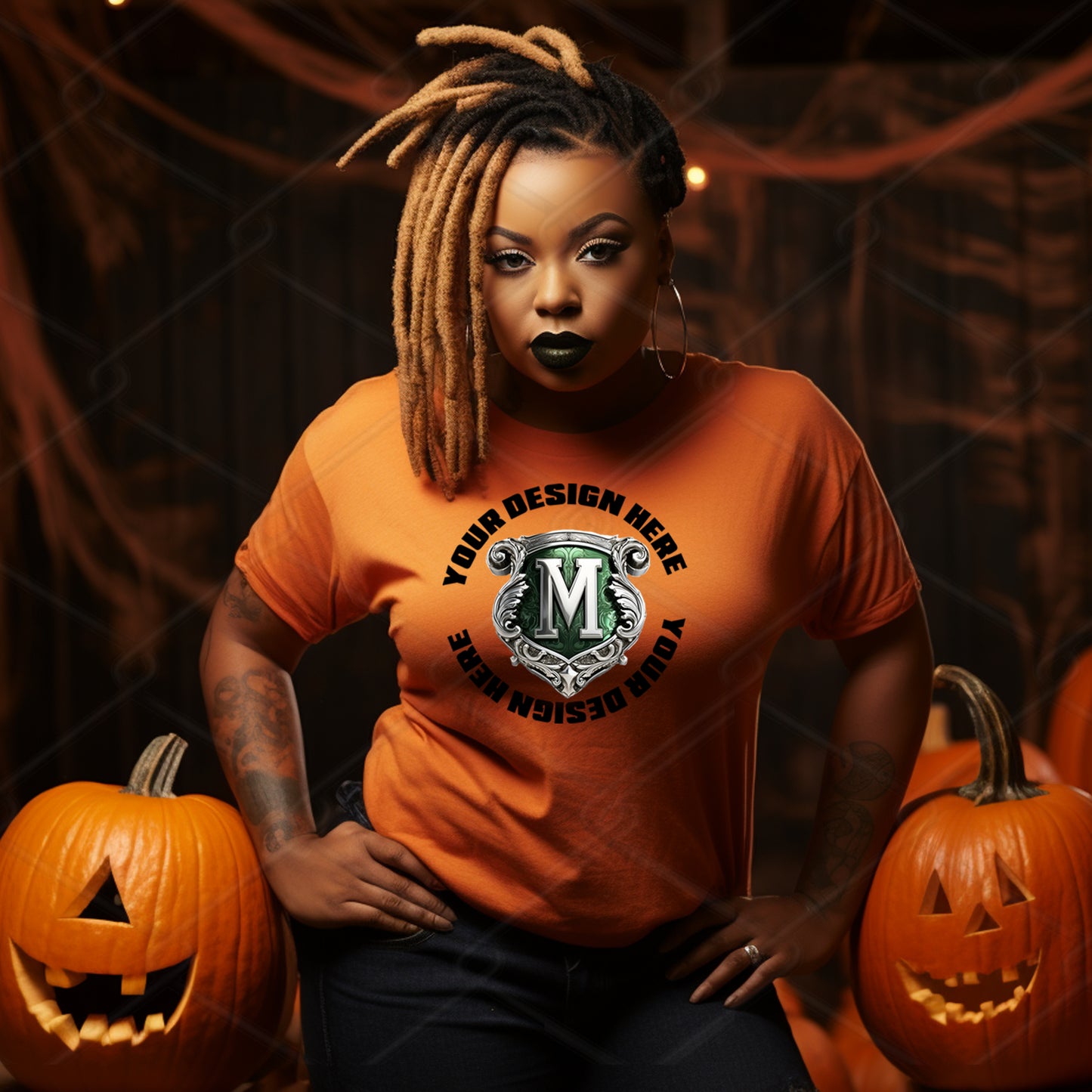 Orange TShirt Model Mockup