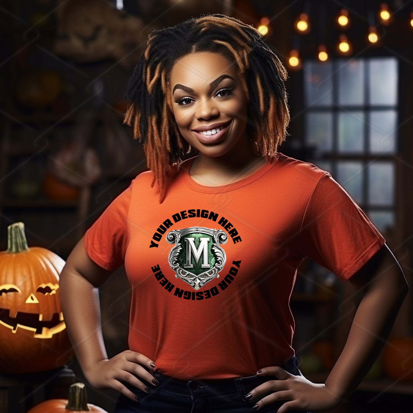 Orange TShirt Model Mockup
