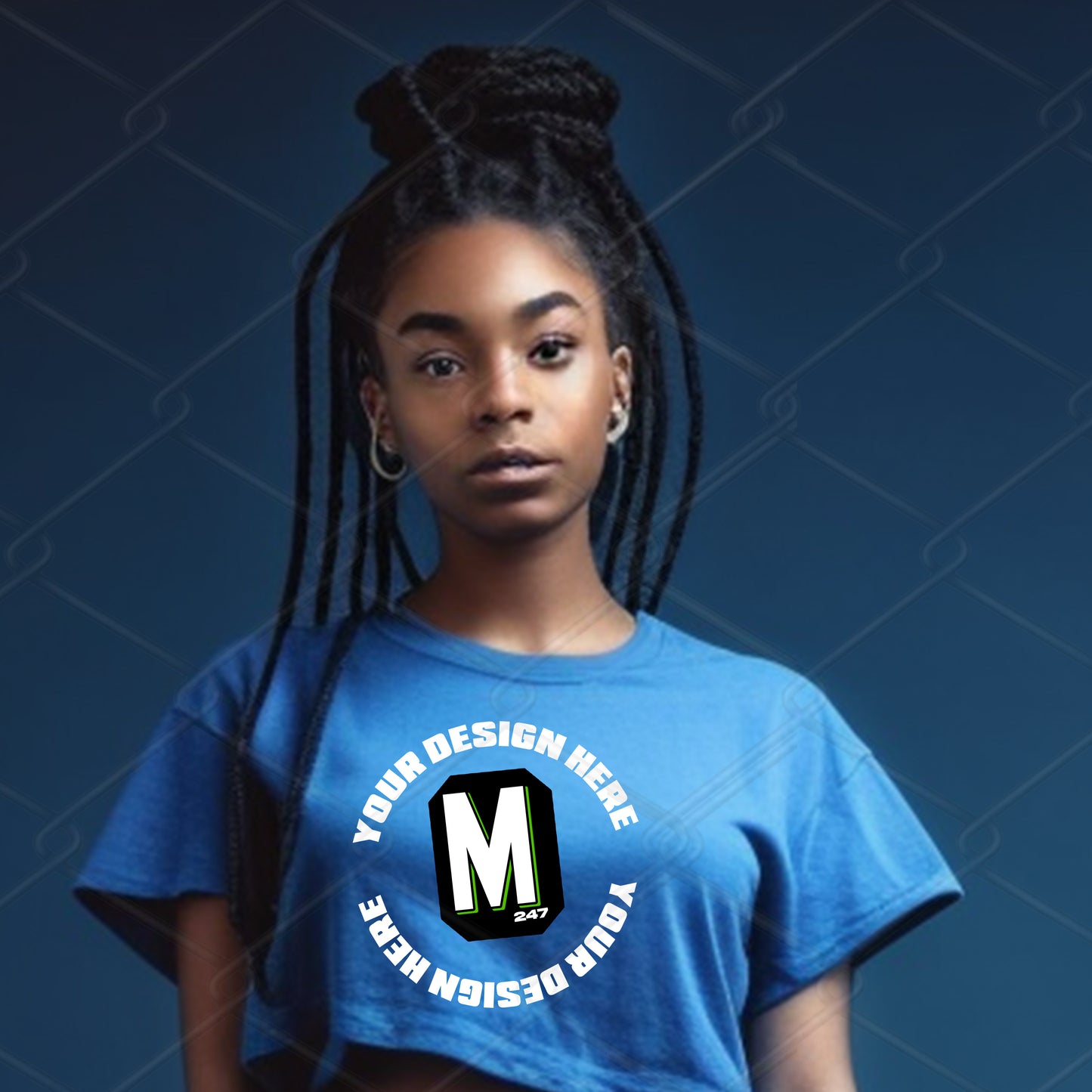 Blue TShirt Model Mockup