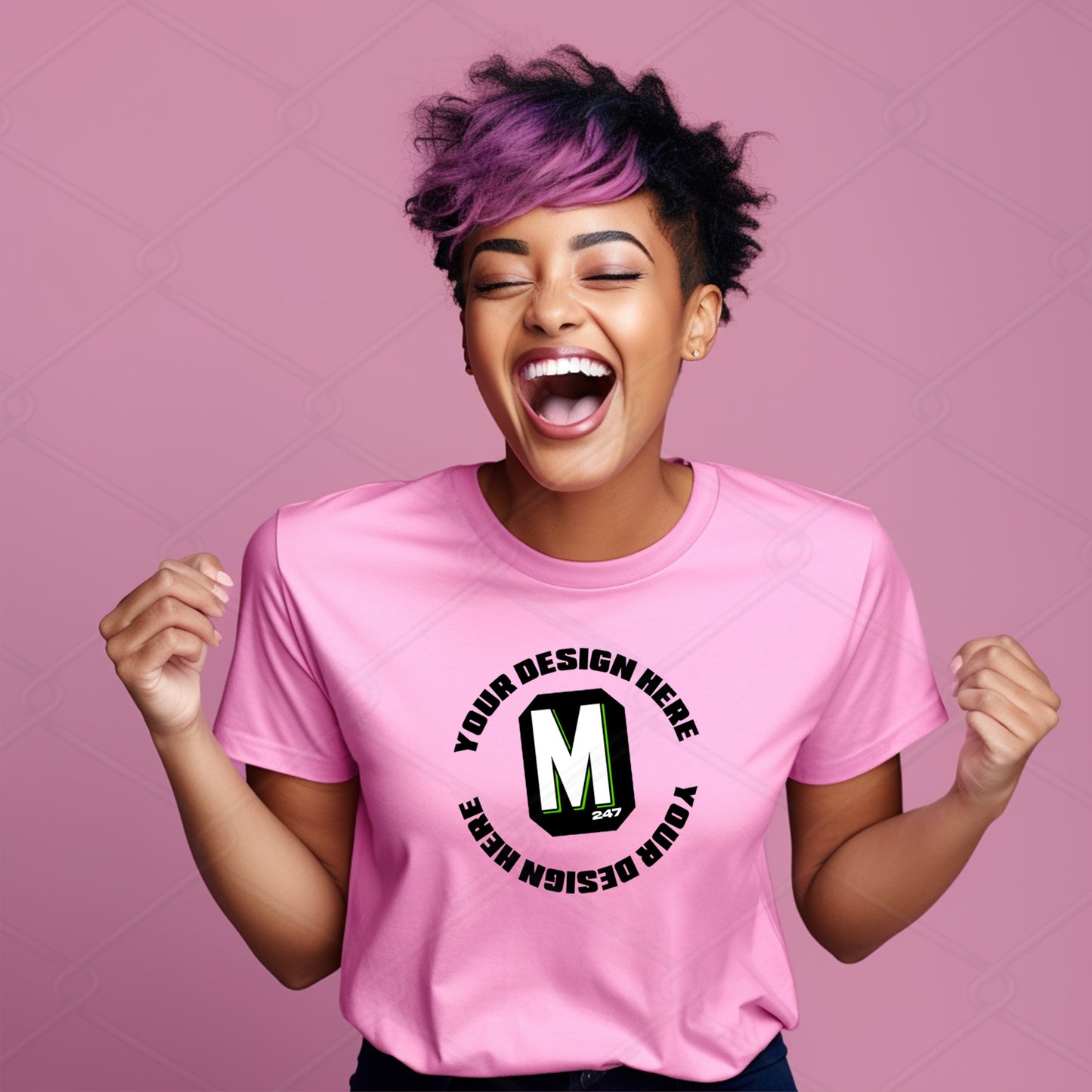 Pink TShirt Model Mockup