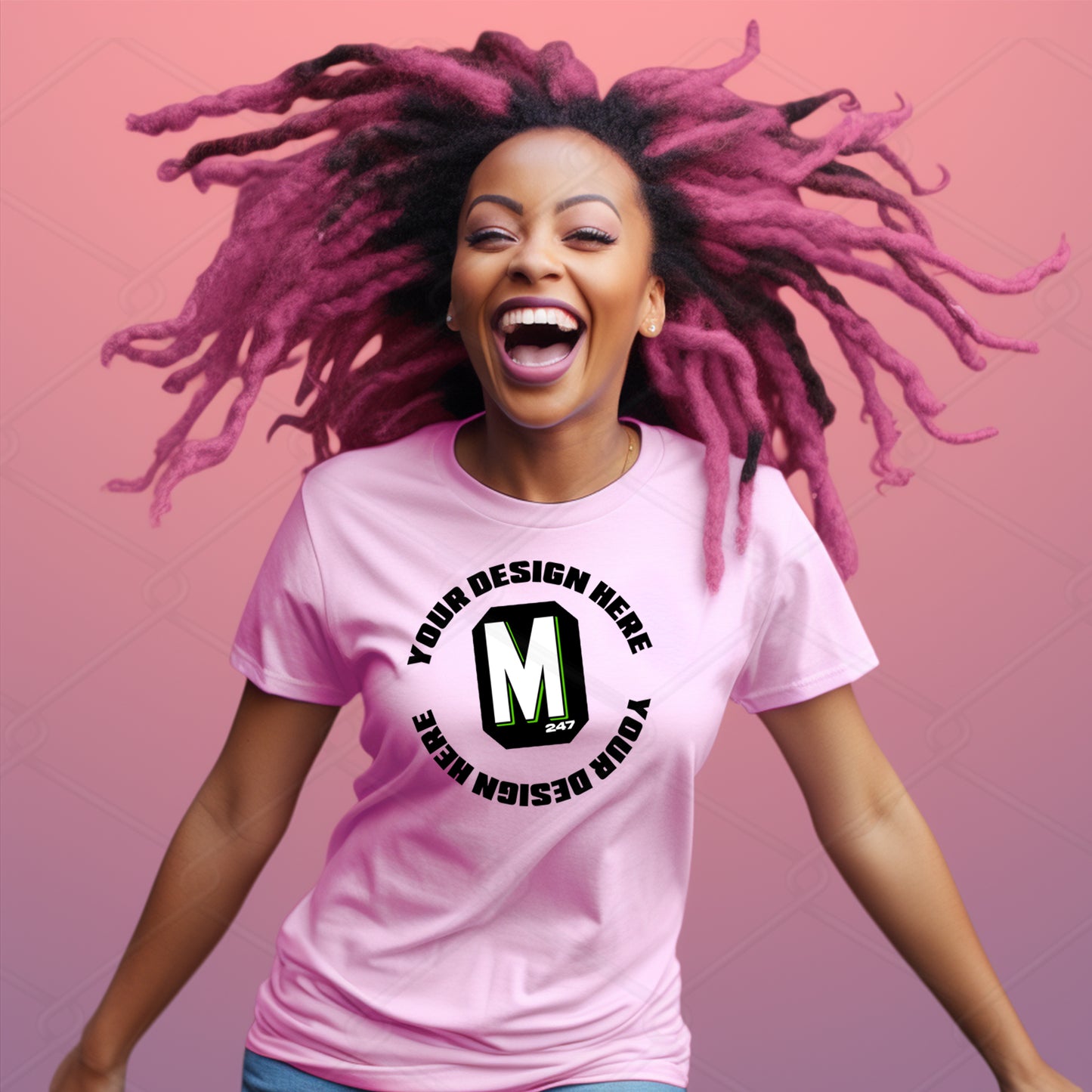 Pink TShirt Model Mockup