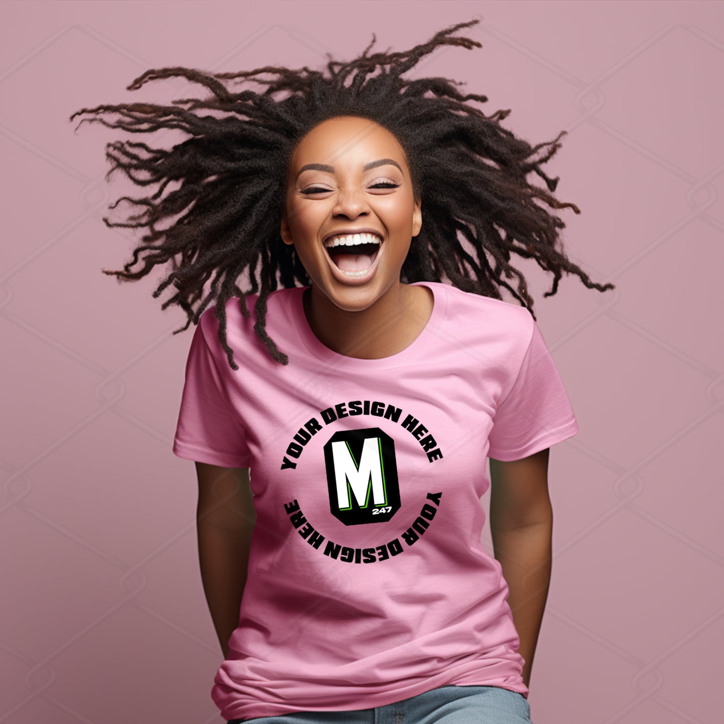 Pink TShirt Model Mockup