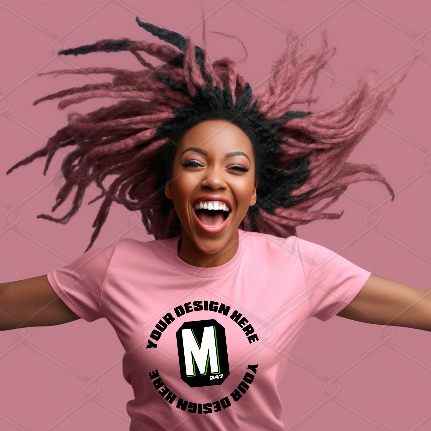 Pink TShirt Model Mockup