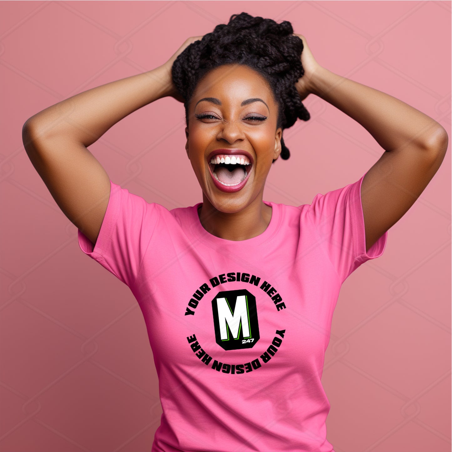 Pink TShirt Model Mockup