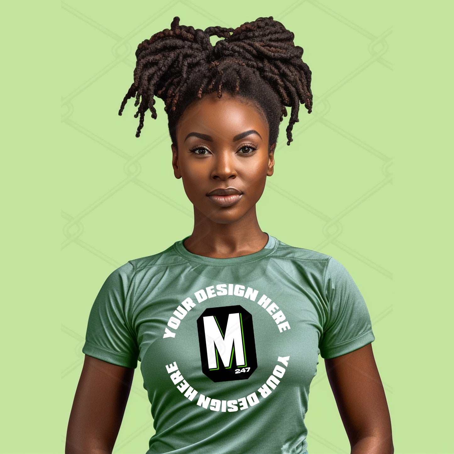 Green TShirt Model Mockup