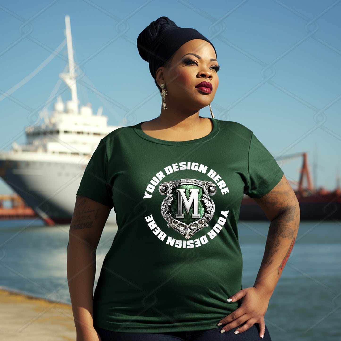 Green TShirt Model Mockup