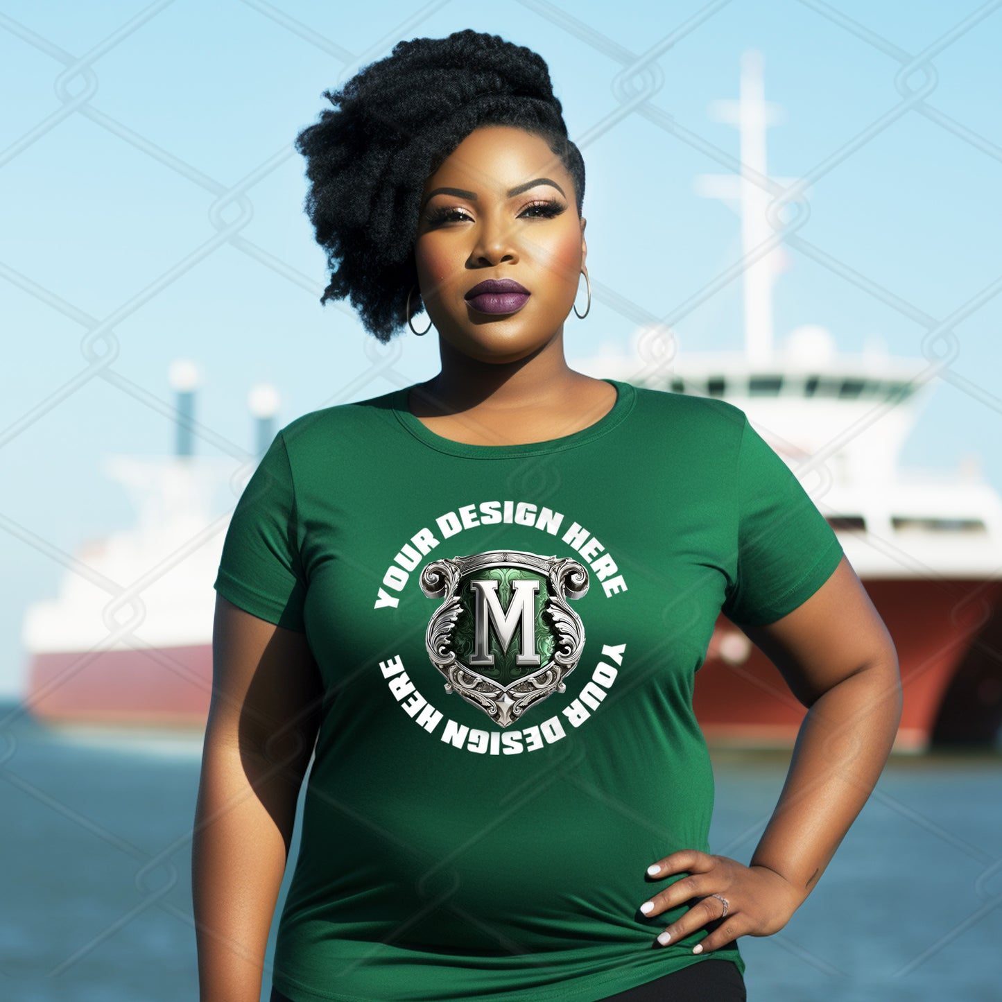 Green TShirt Model Mockup