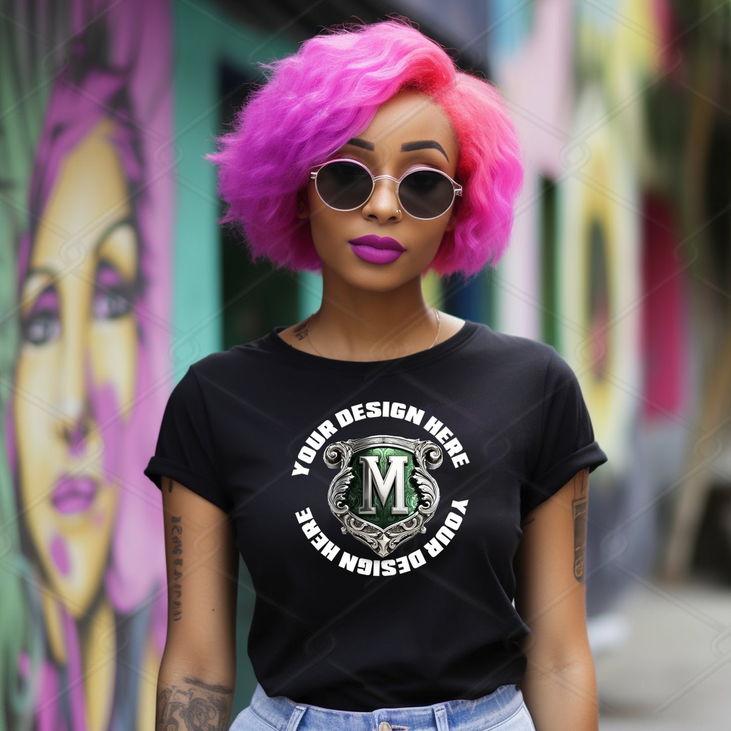 Black TShirt Model Mockup