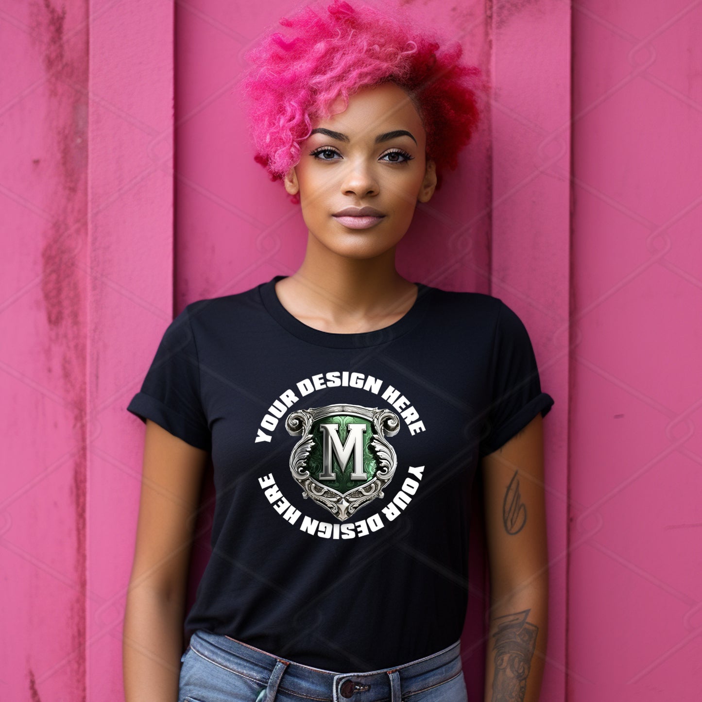 Black TShirt Model Mockup