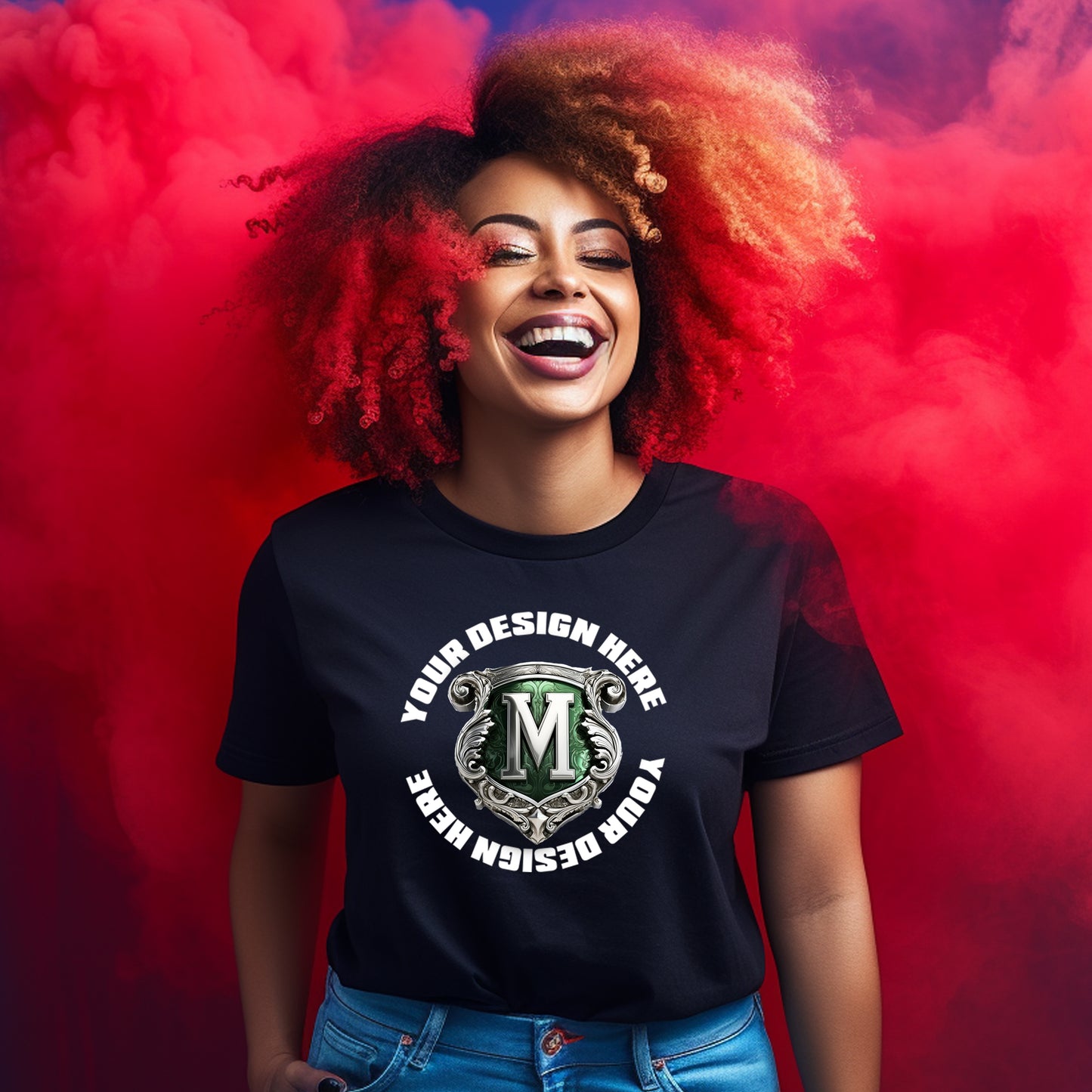 Black TShirt Model Mockup