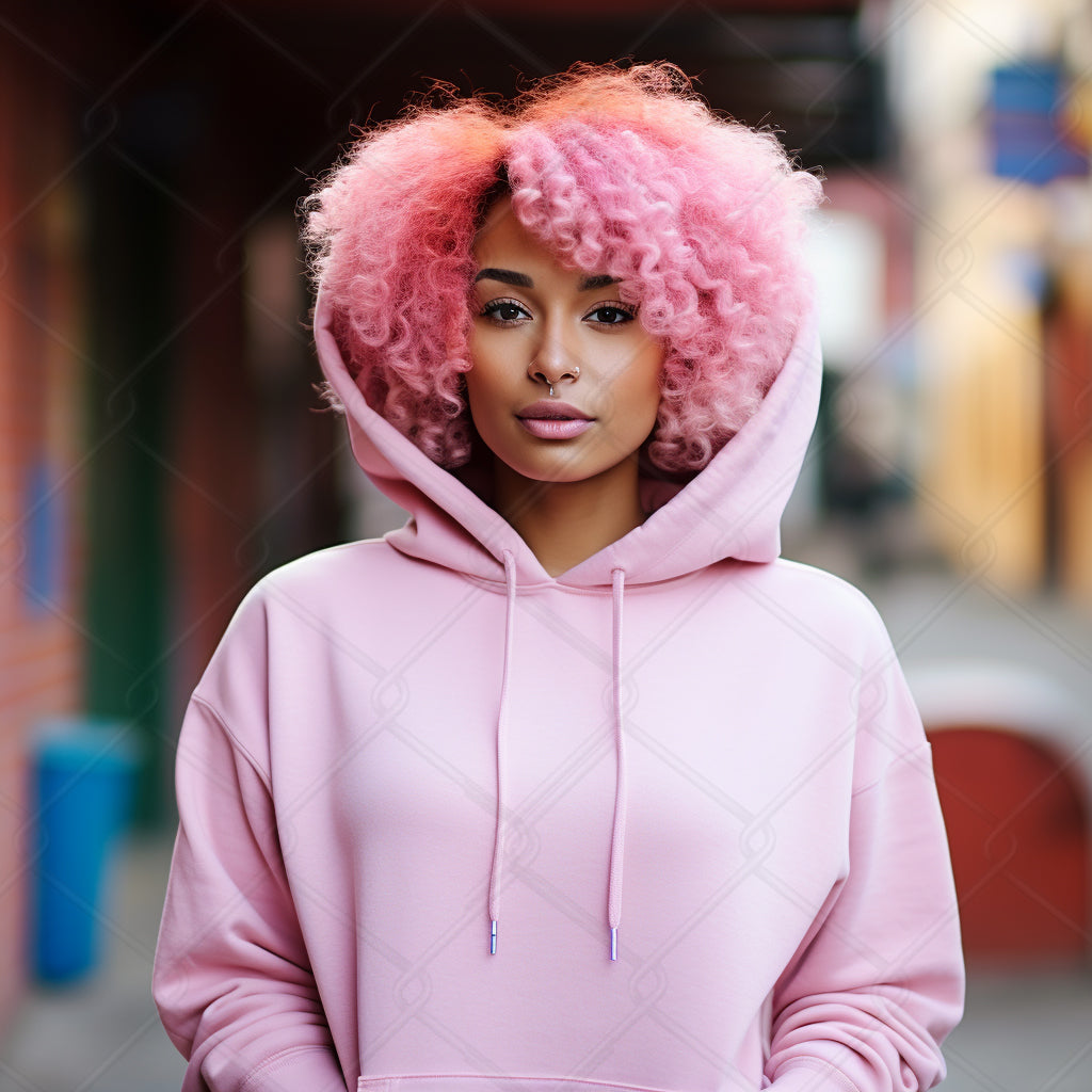 Pink Hoodie Model Mockup