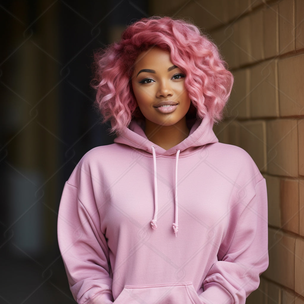 Pink Hoodie Model Mockup