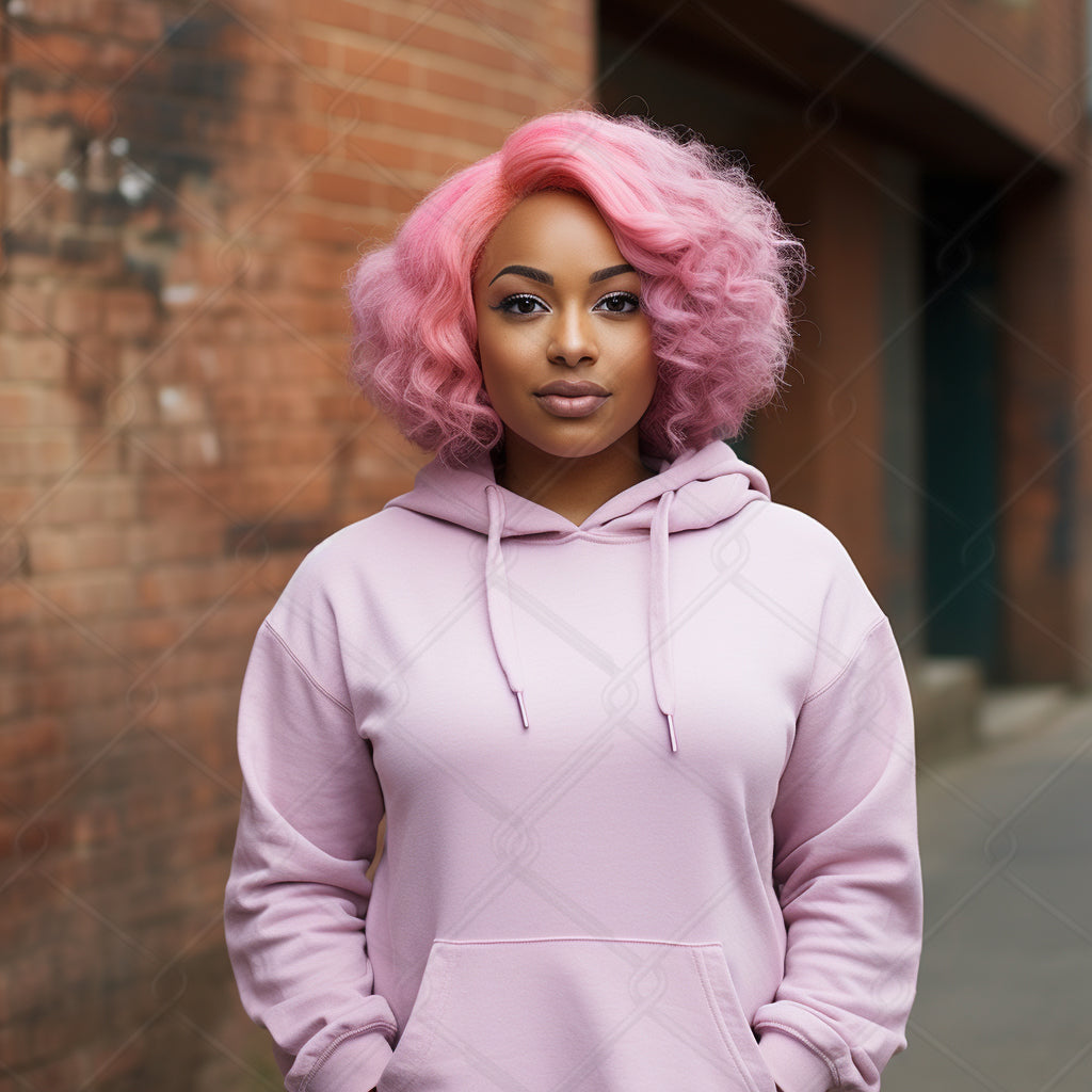 Pink Hoodie Model Mockup