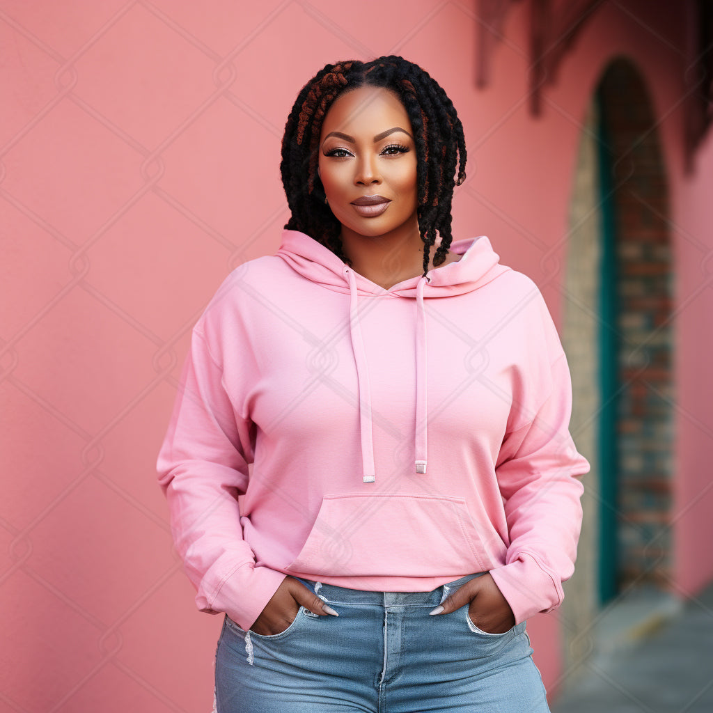 Pink Hoodie Model Mockup