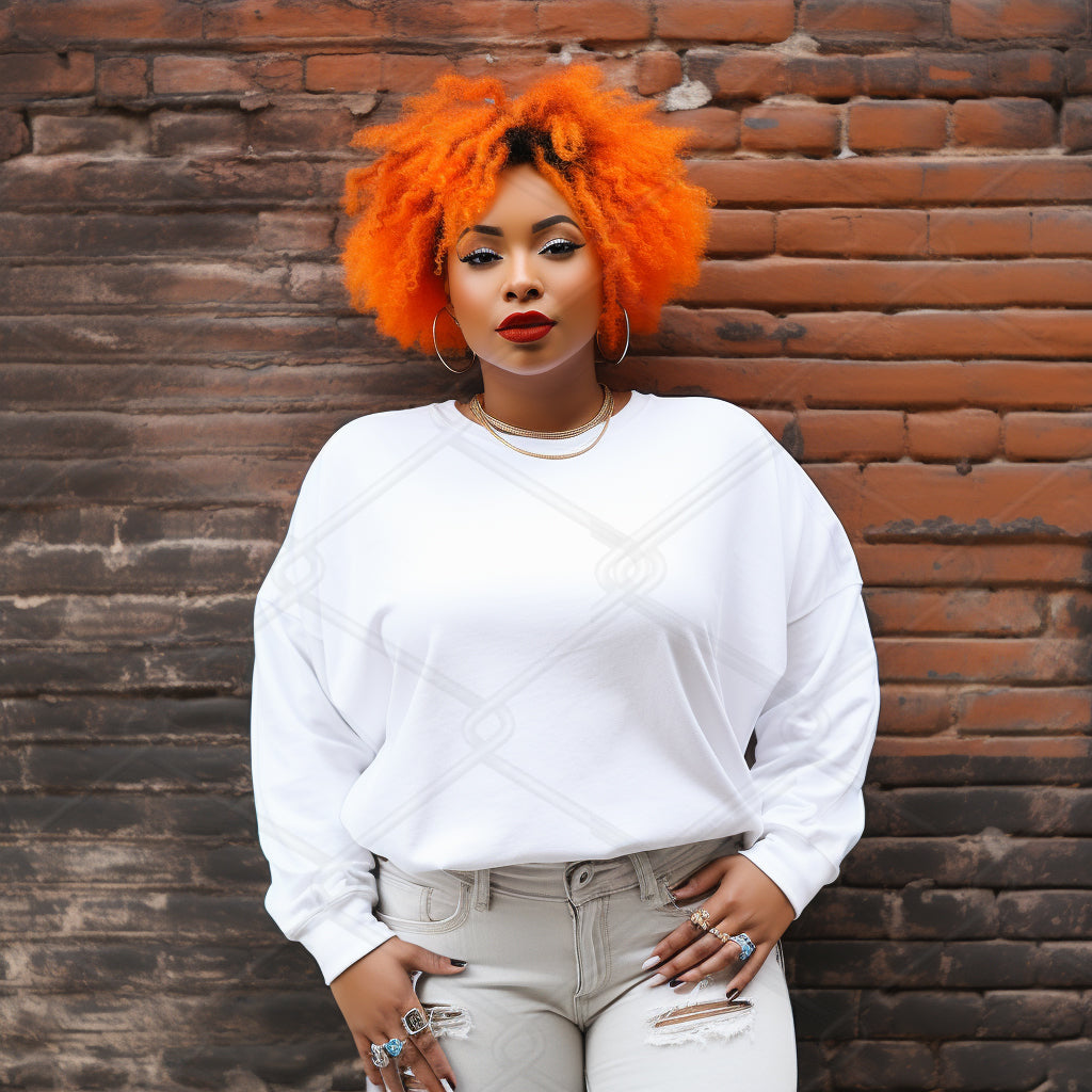 White Sweatshirt Model Mockup