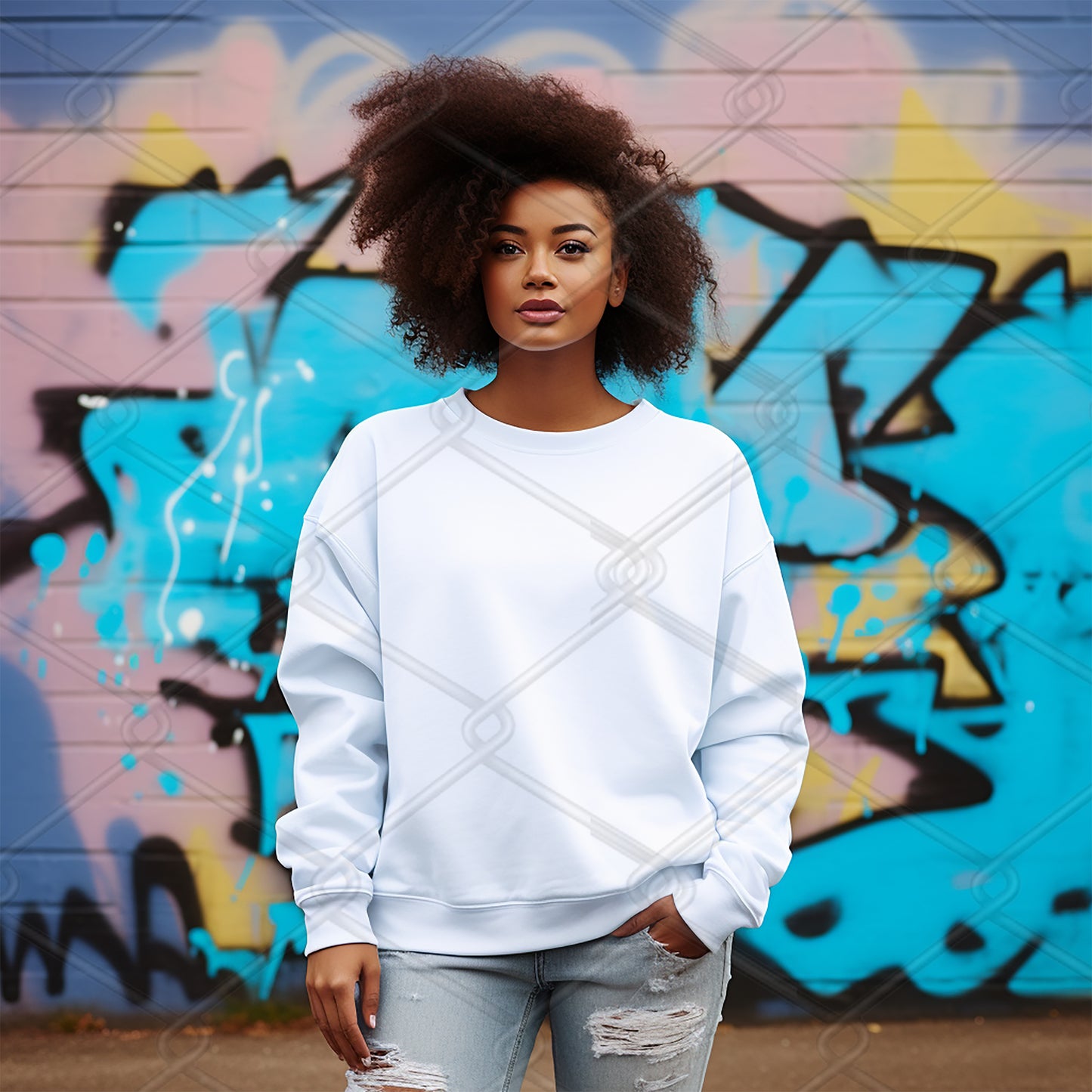 White Sweatshirt Model Mockup