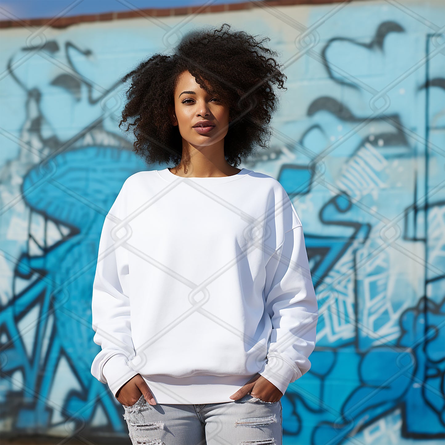 White Sweatshirt Model Mockup