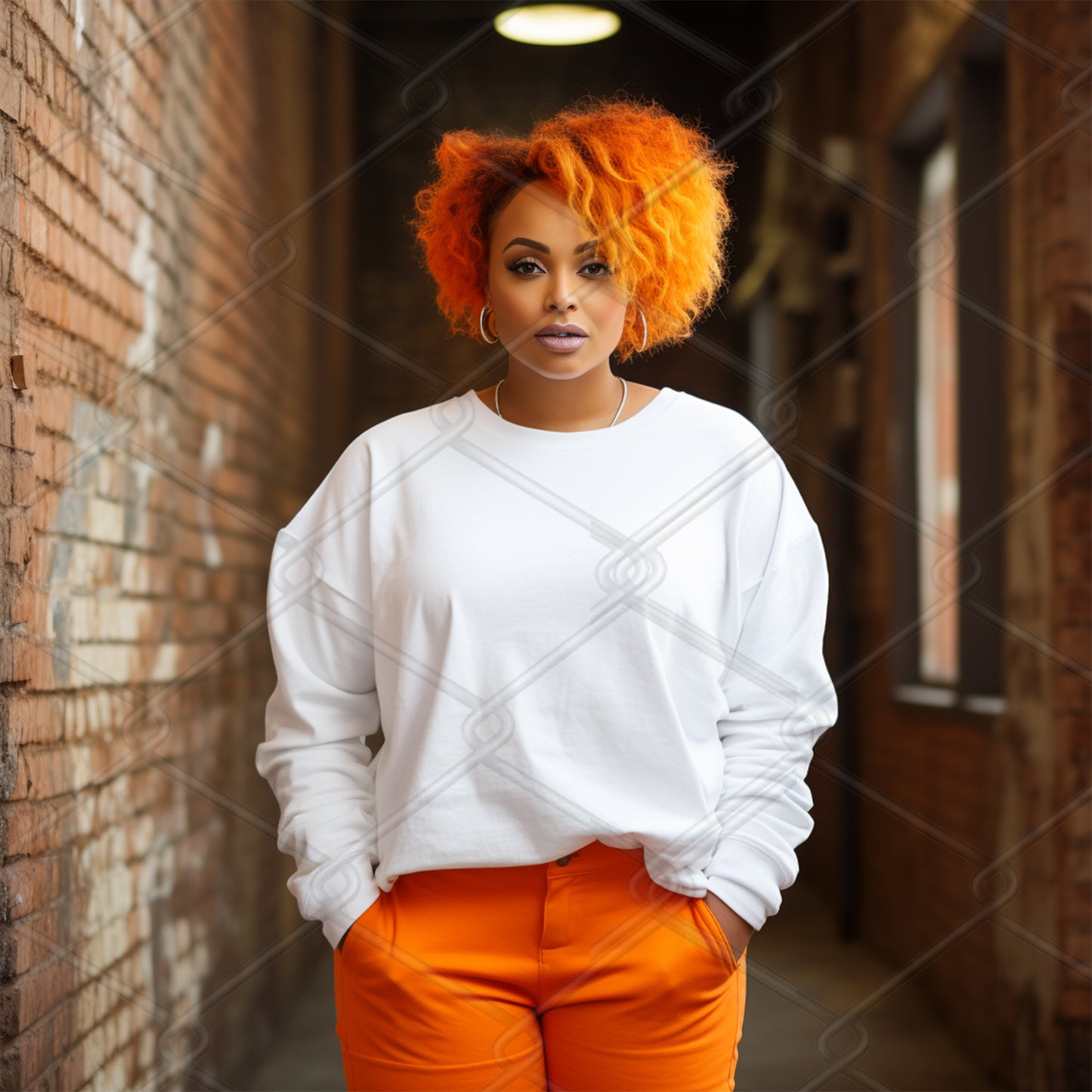 White Sweatshirt Model Mockup