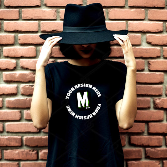 Black TShirt Model Mockup