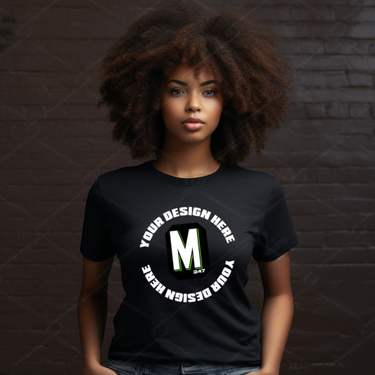 Black TShirt Model Mockup