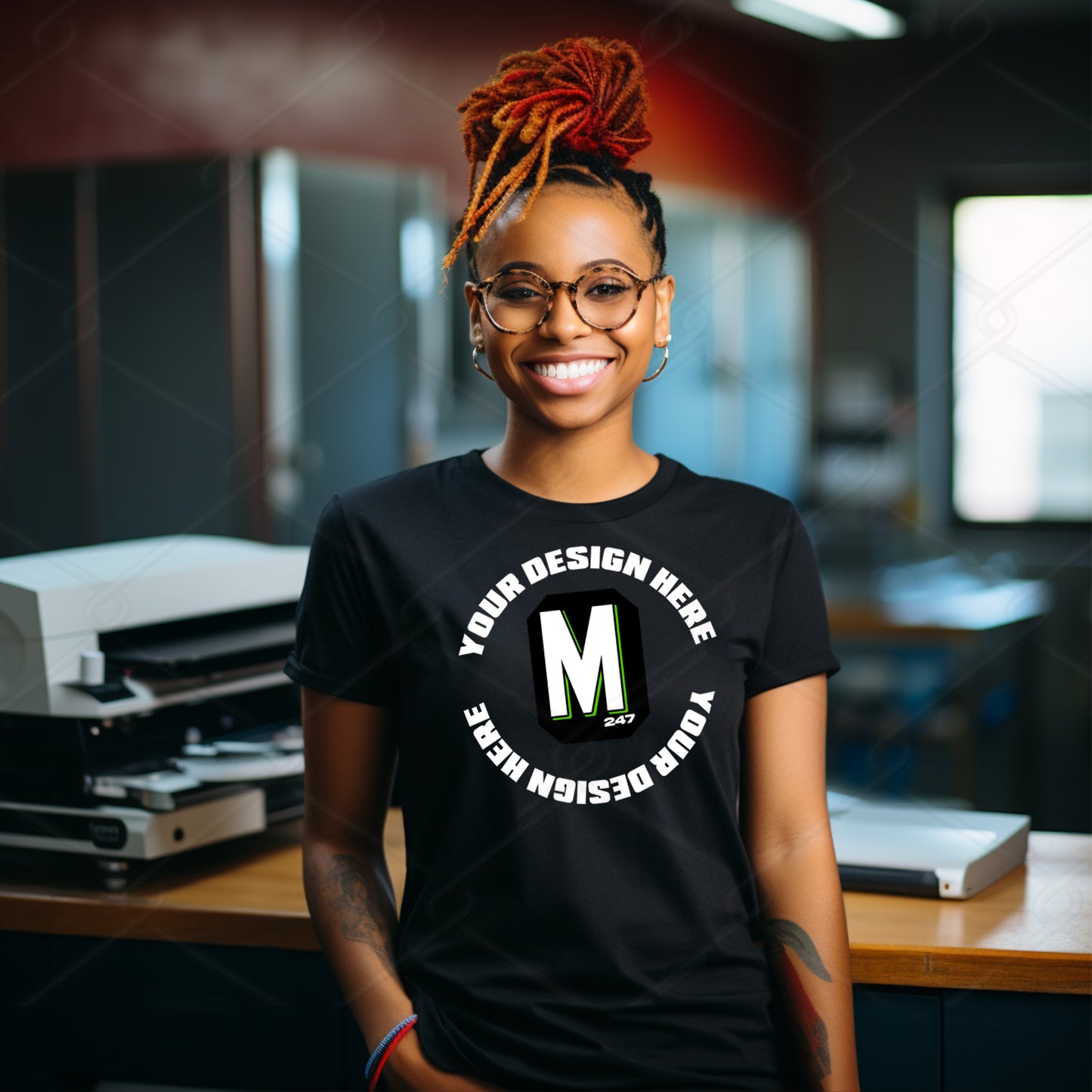 Black TShirt Model Mockup