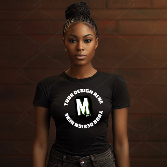 Black TShirt Model Mockup