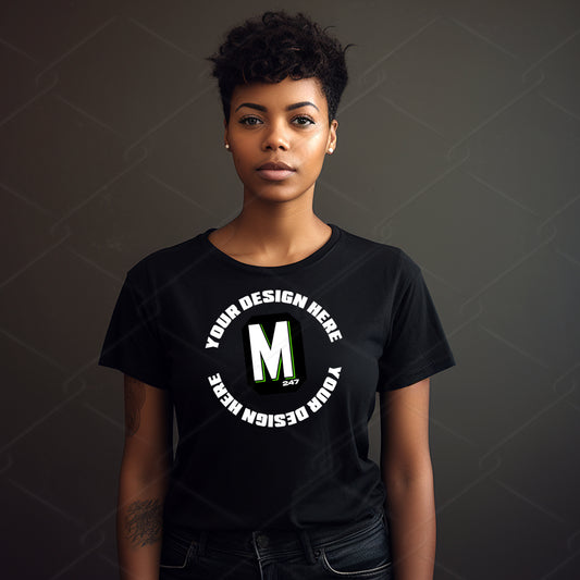 Black TShirt Model Mockup