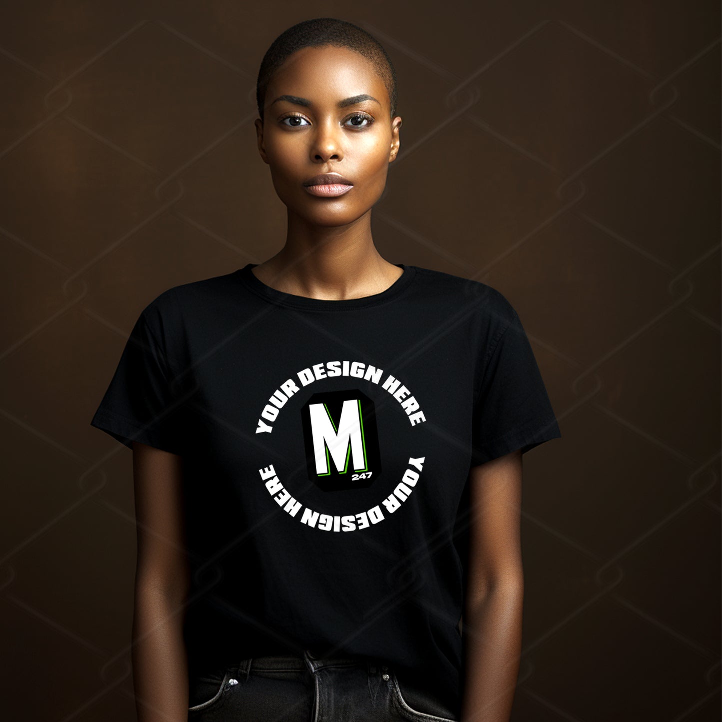 Black TShirt Model Mockup