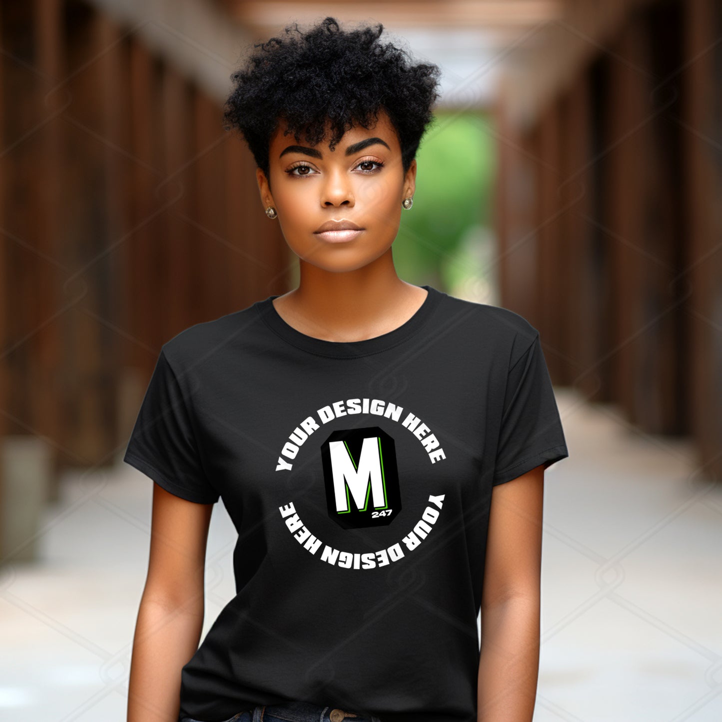 Black TShirt Model Mockup