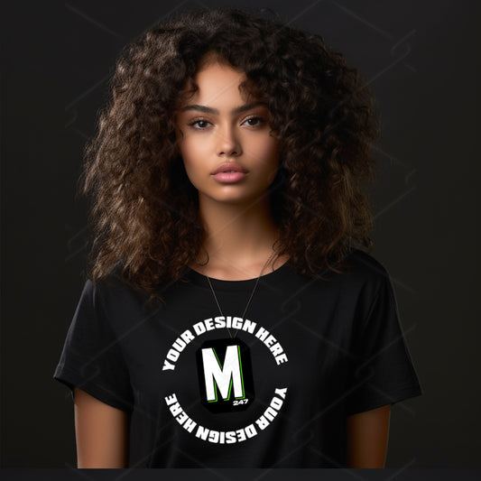 Black TShirt Biracial Model Mockup