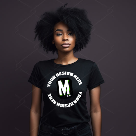 Black TShirt Model Mockup