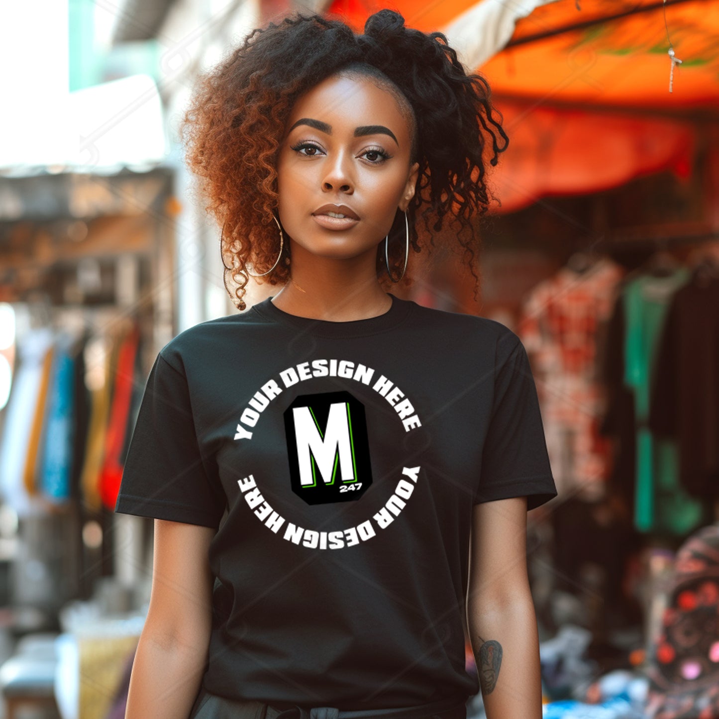 Black TShirt Model Mockup