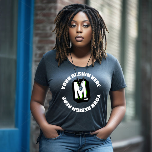 Black TShirt Plus Size Model Mockup