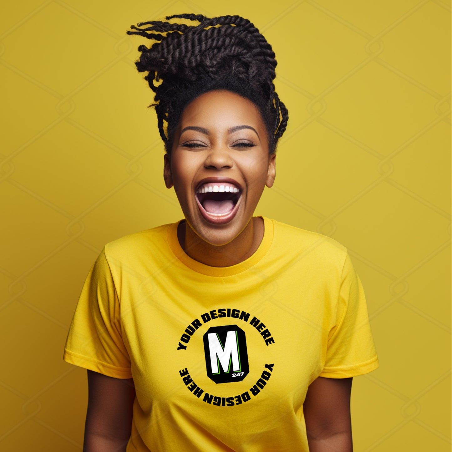 Yellow TShirt Model Mockup