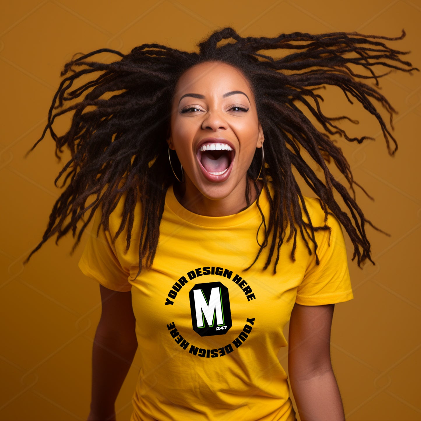 Yellow TShirt Model Mockup