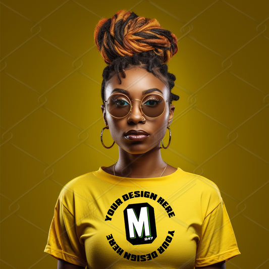 Yellow TShirt Model Mockup