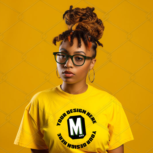 Yellow TShirt Model Mockup