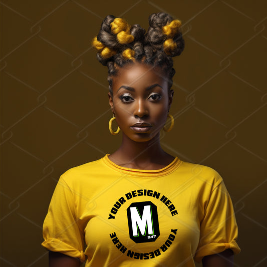 Yellow TShirt Model Mockup