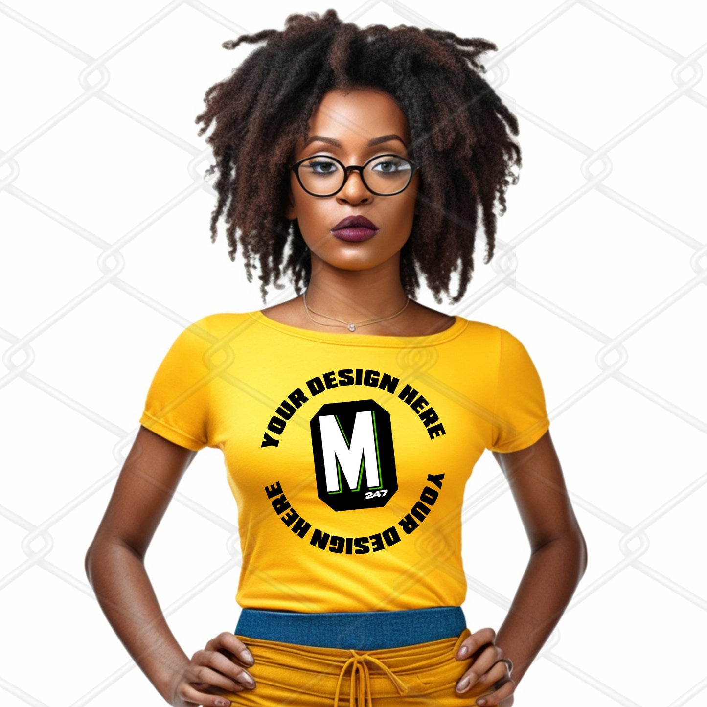 Yellow TShirt Model Mockup