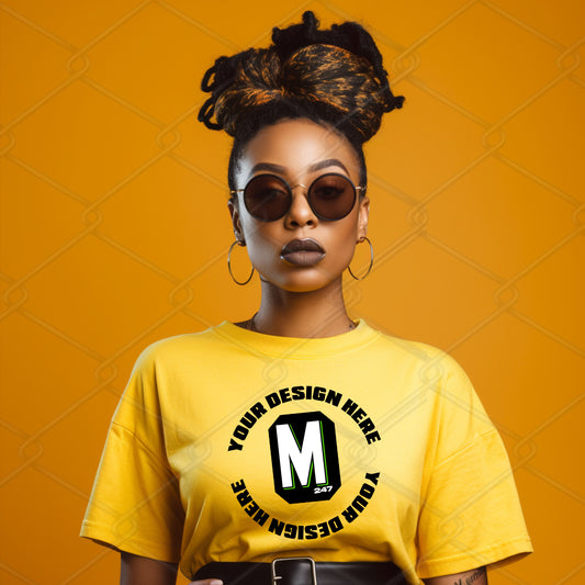 Yellow TShirt Model Mockup