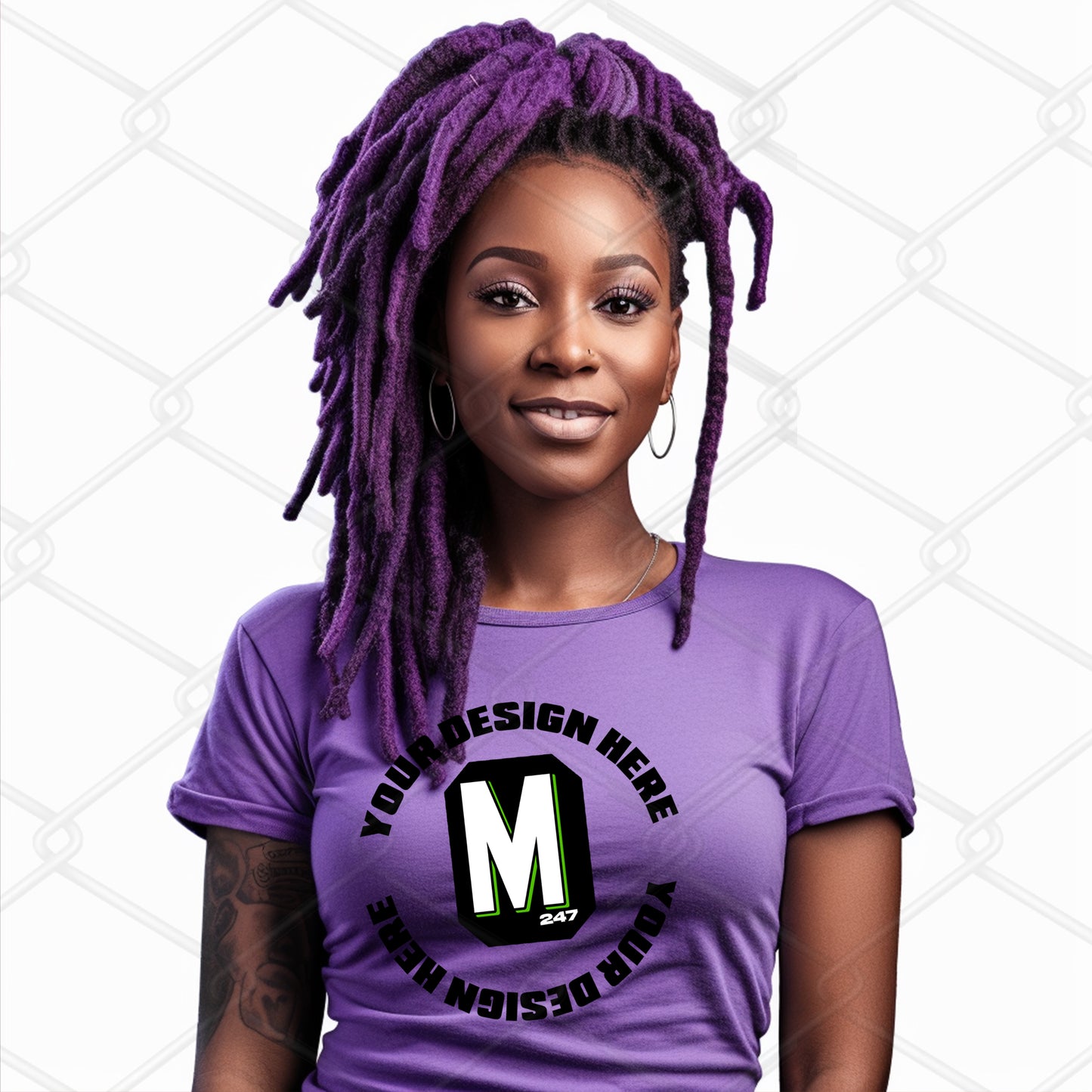 Purple TShirt Model Mockup