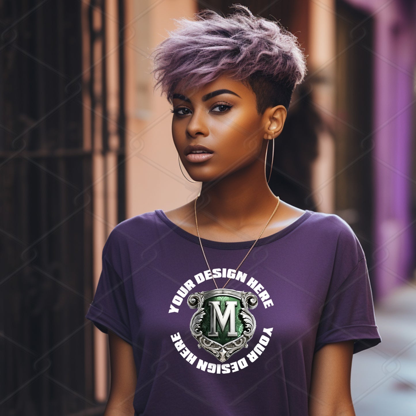 Purple TShirt Model Mockup