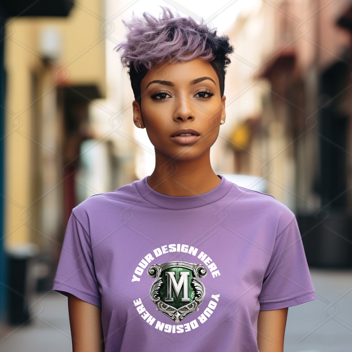 Purple TShirt Model Mockup