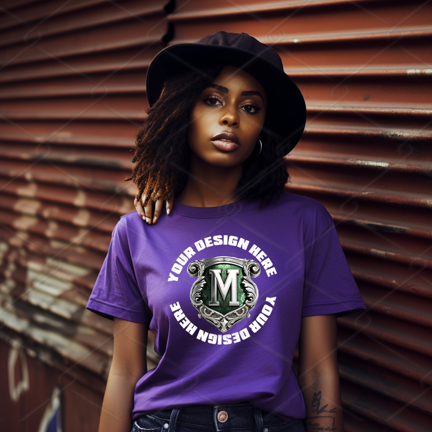 Purple TShirt Model Mockup