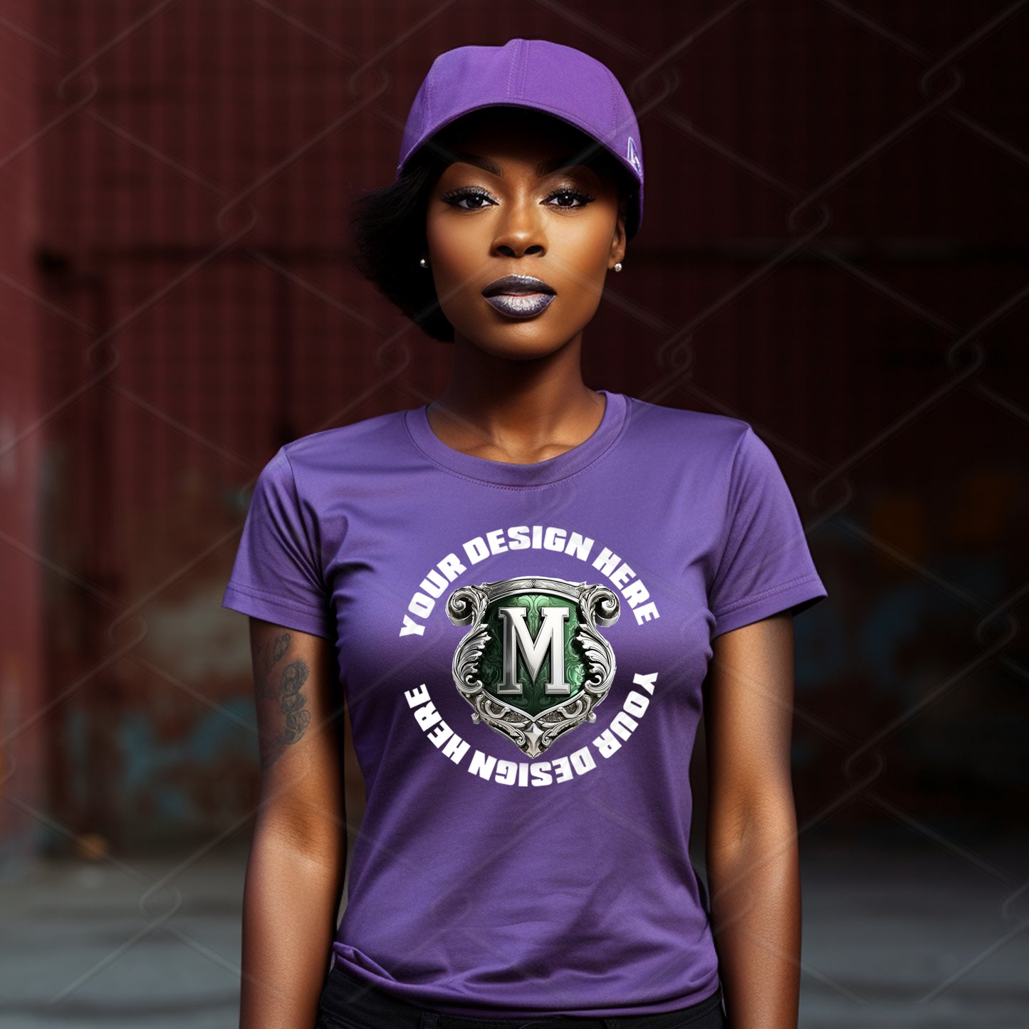 Purple TShirt Model Mockup