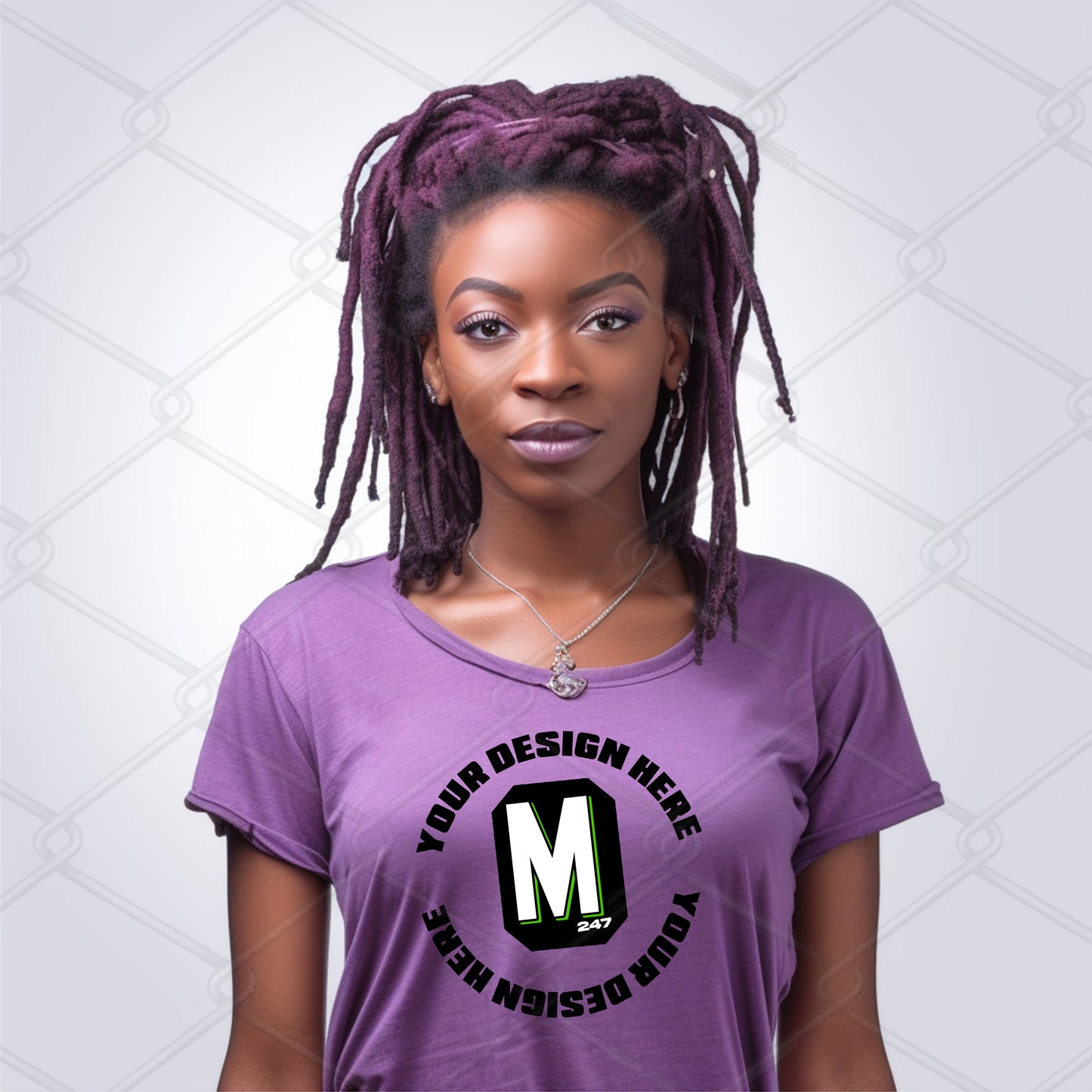 Purple TShirt Model Mockup