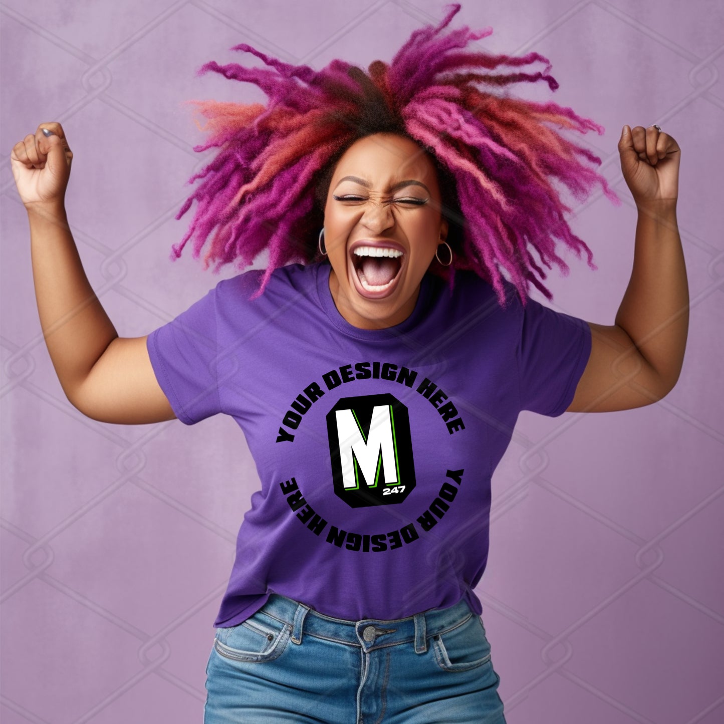 Purple TShirt Model Mockup