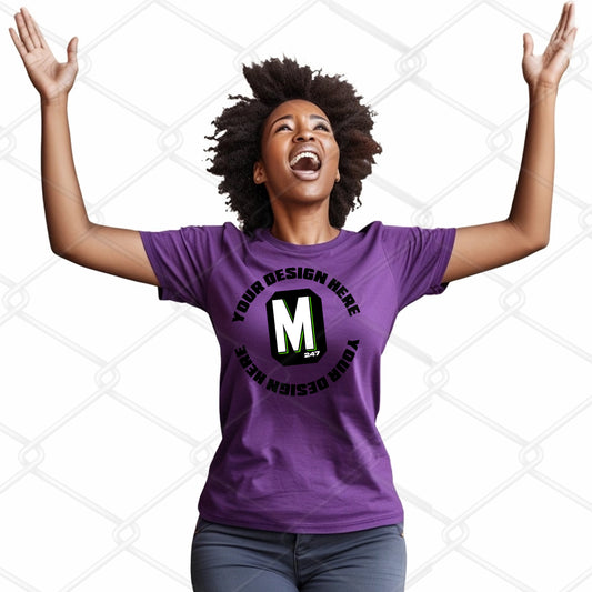 Purple TShirt Model Mockup