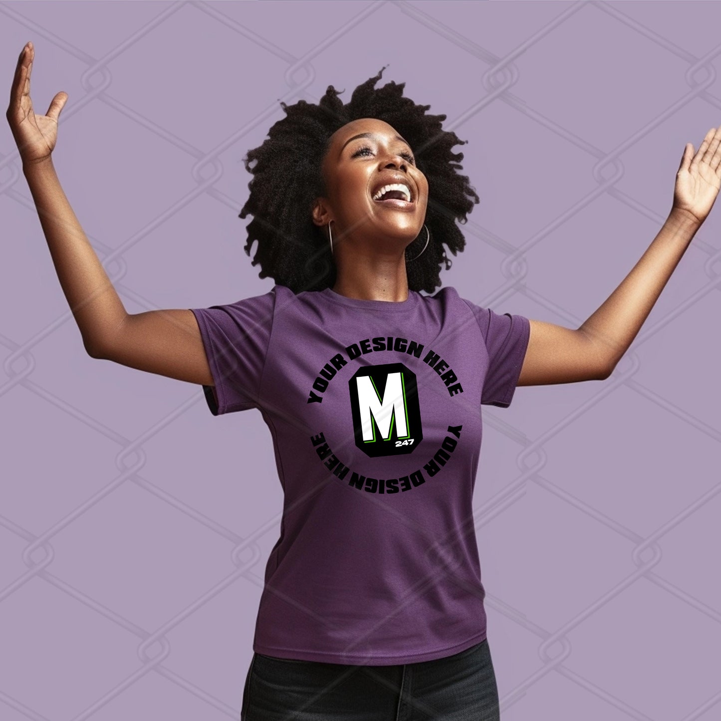 Purple TShirt Model Mockup